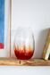 Vase en verre soufflé à décor rouge moucheté vintage