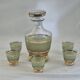 Vintage liqueur service in frosted celadon and gold glass – 1950s