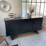 Brutalist black sideboard from the 60s