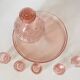 Vintage 1950s Pink Crystal Decanter Liquor Set
