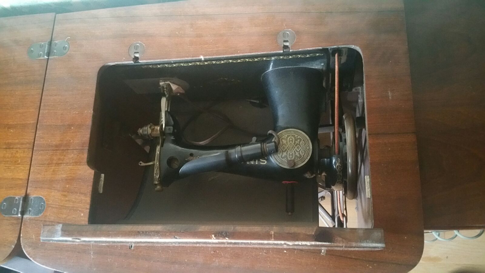 Furniture sewing old singer machine