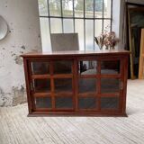 Mahogany sideboard with sliding glass doors
