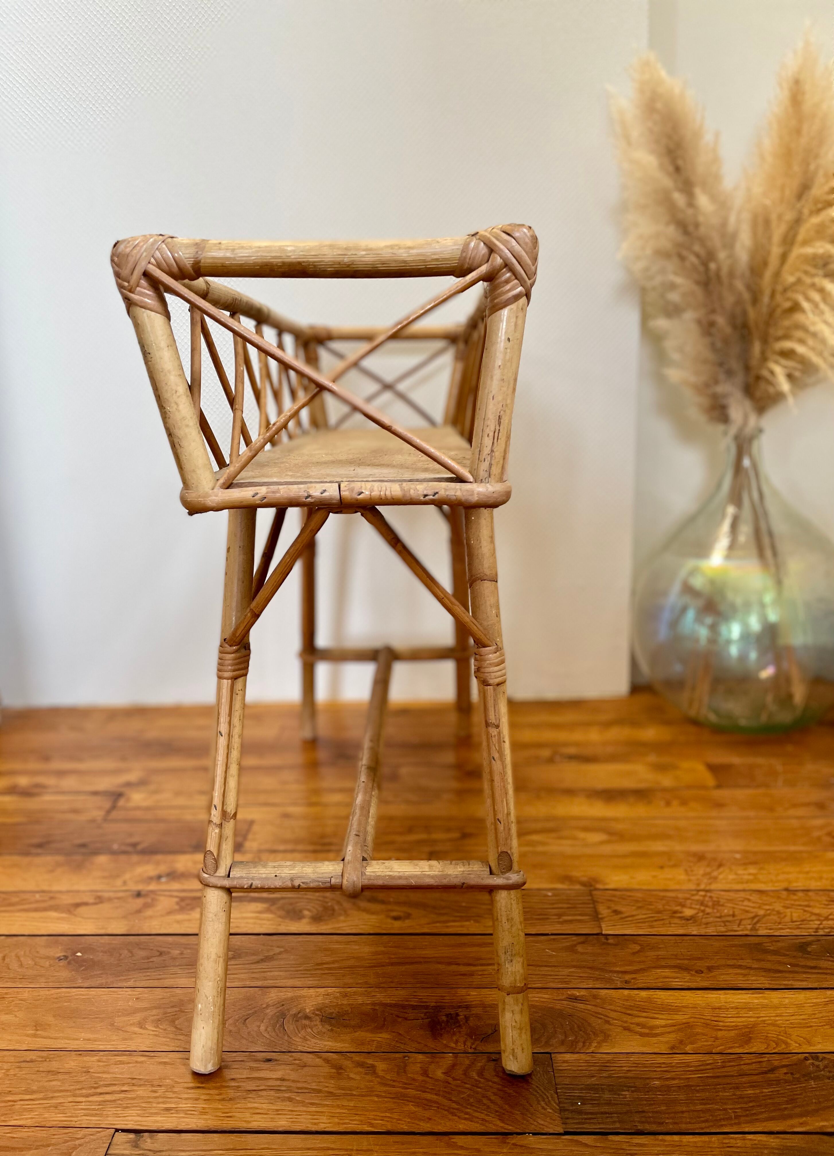 Vintage rattan planter