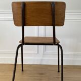 Industrial chair, vintage school chair, wood and metal