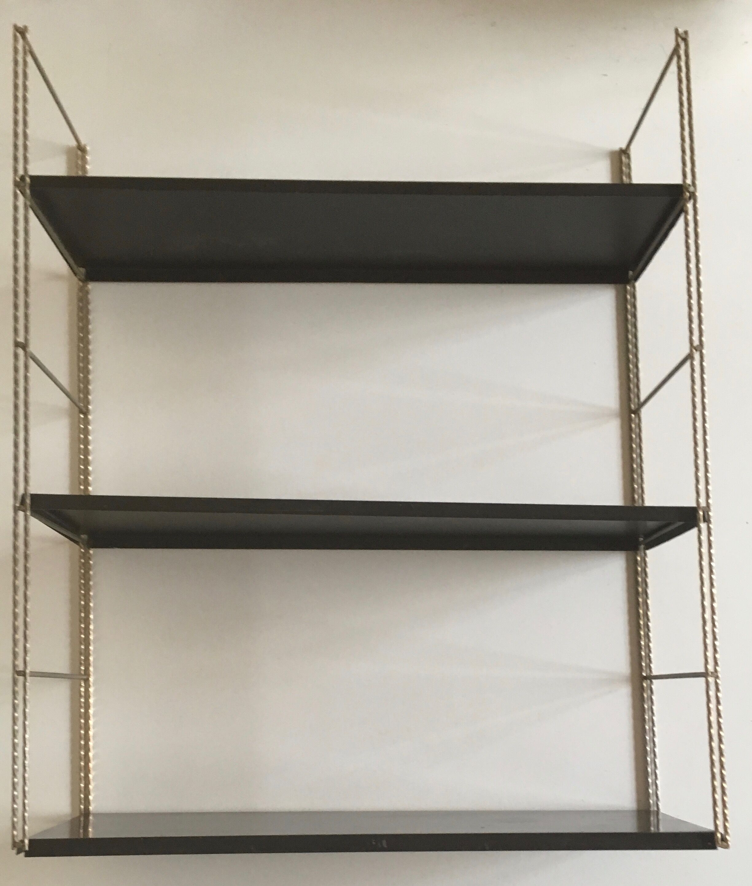 Black brown metal String Shelf