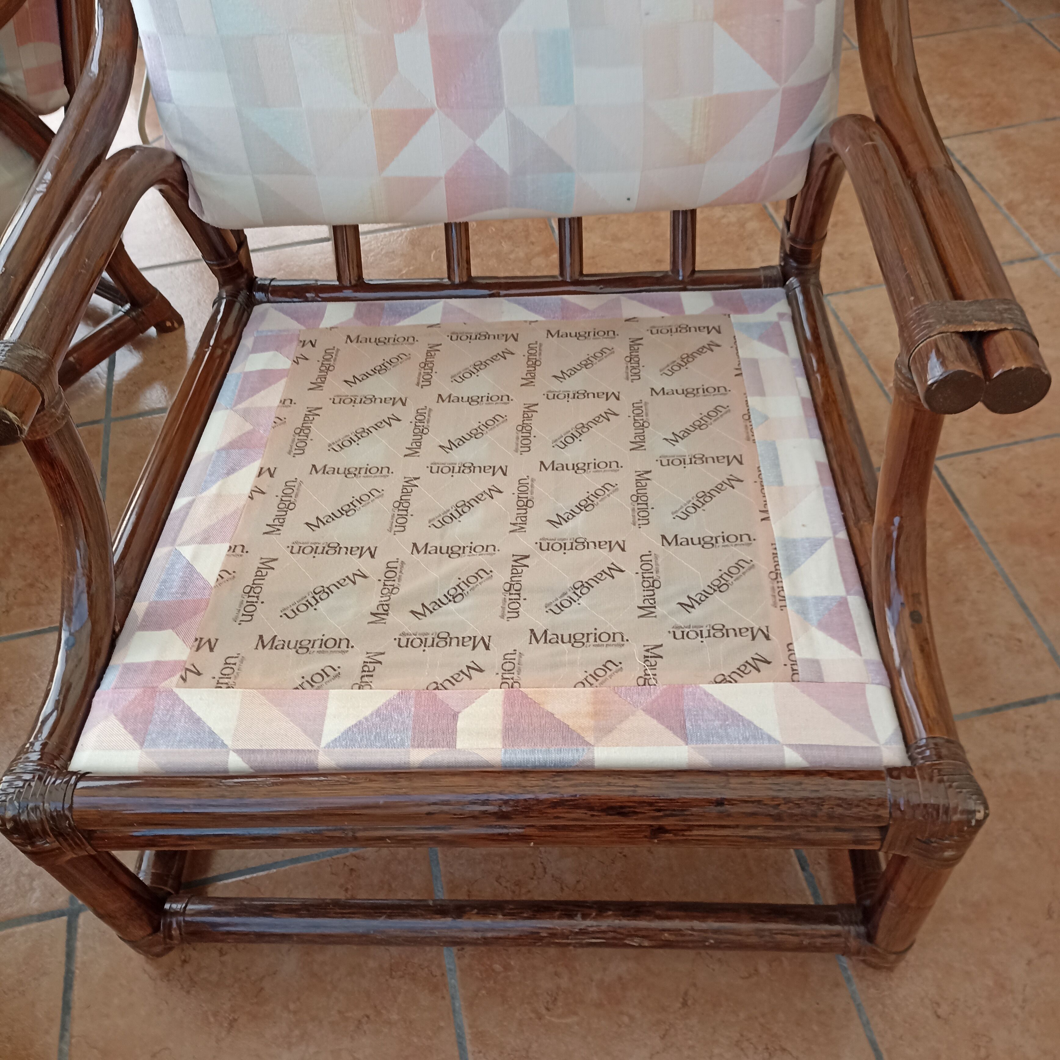 Dark brown rattan living room