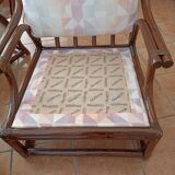 Dark brown rattan living room