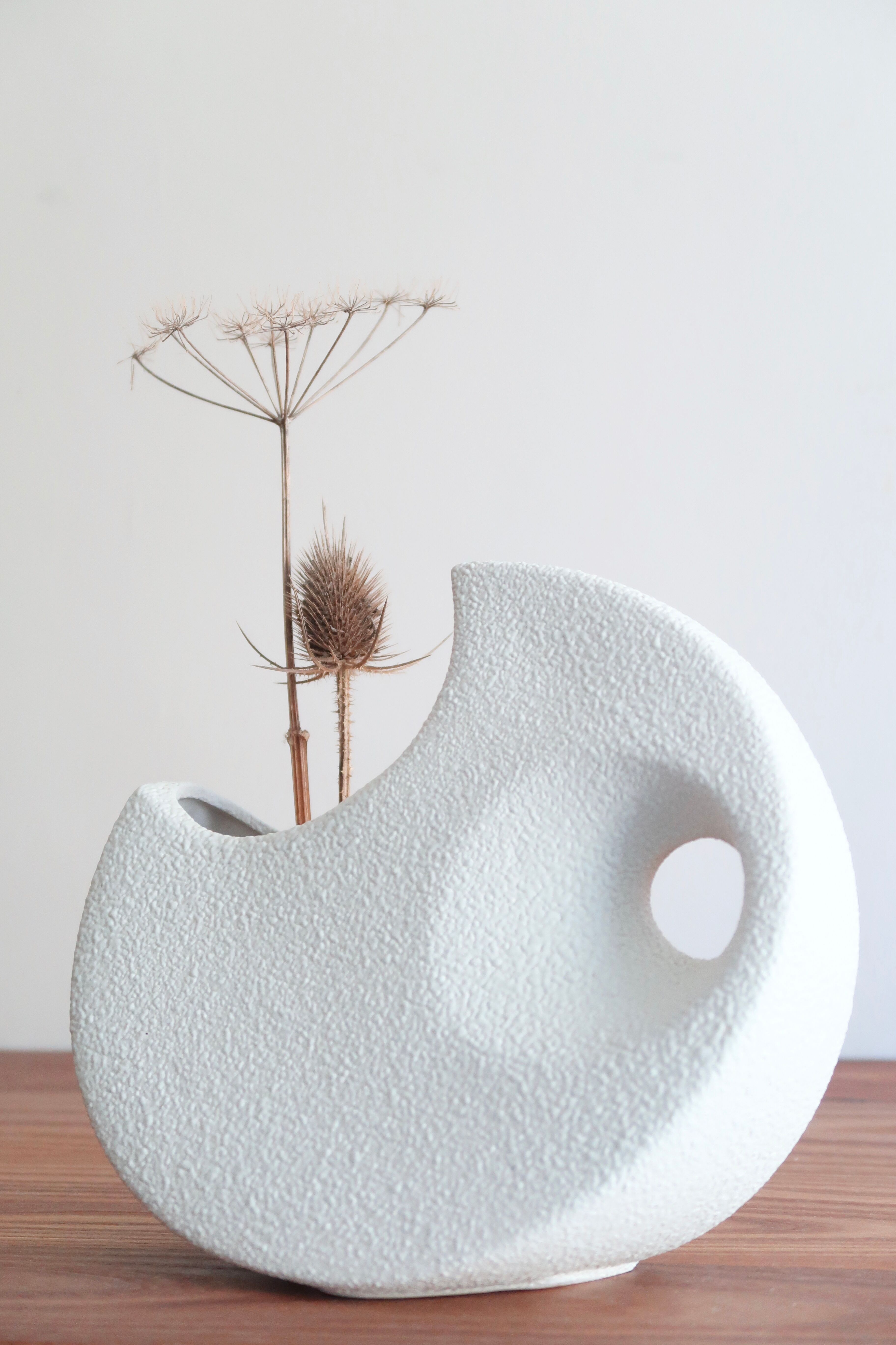 White ceramic vase by Roberto Rigon, Bertoncello, 60s