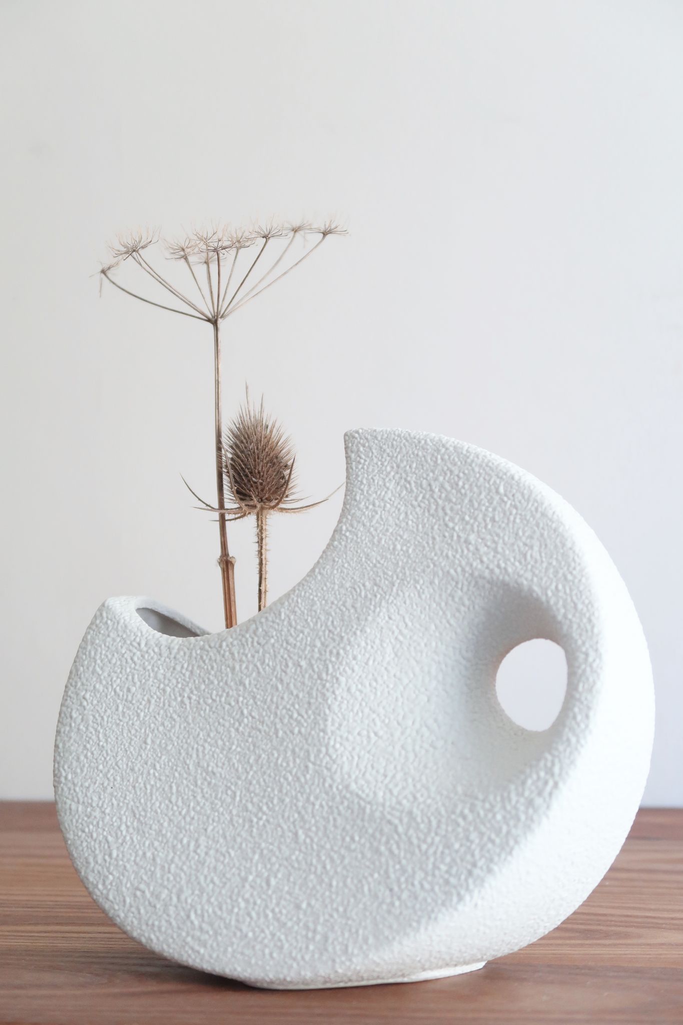 White ceramic vase by Roberto Rigon, Bertoncello, 60s