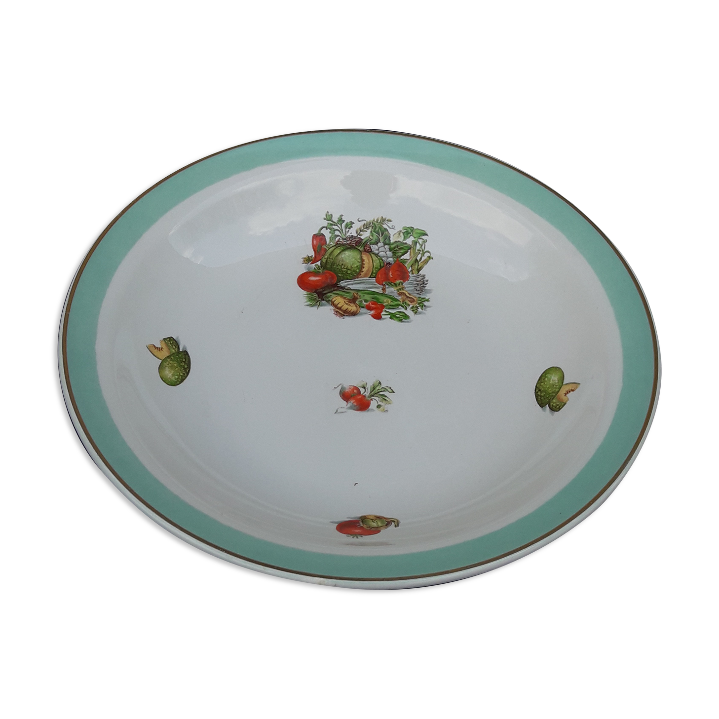 Fenal Badonviller hollow earthenware dish vegetable garden diam 29 cm