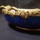 Cobalt blue fruit cup in Sèvres Porcelain and Bronze signed Paul Milet