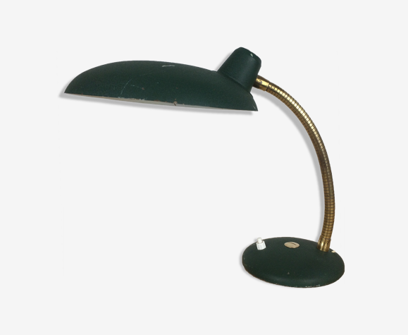 Lampe de bureau flexible verte des années 40 | Selency