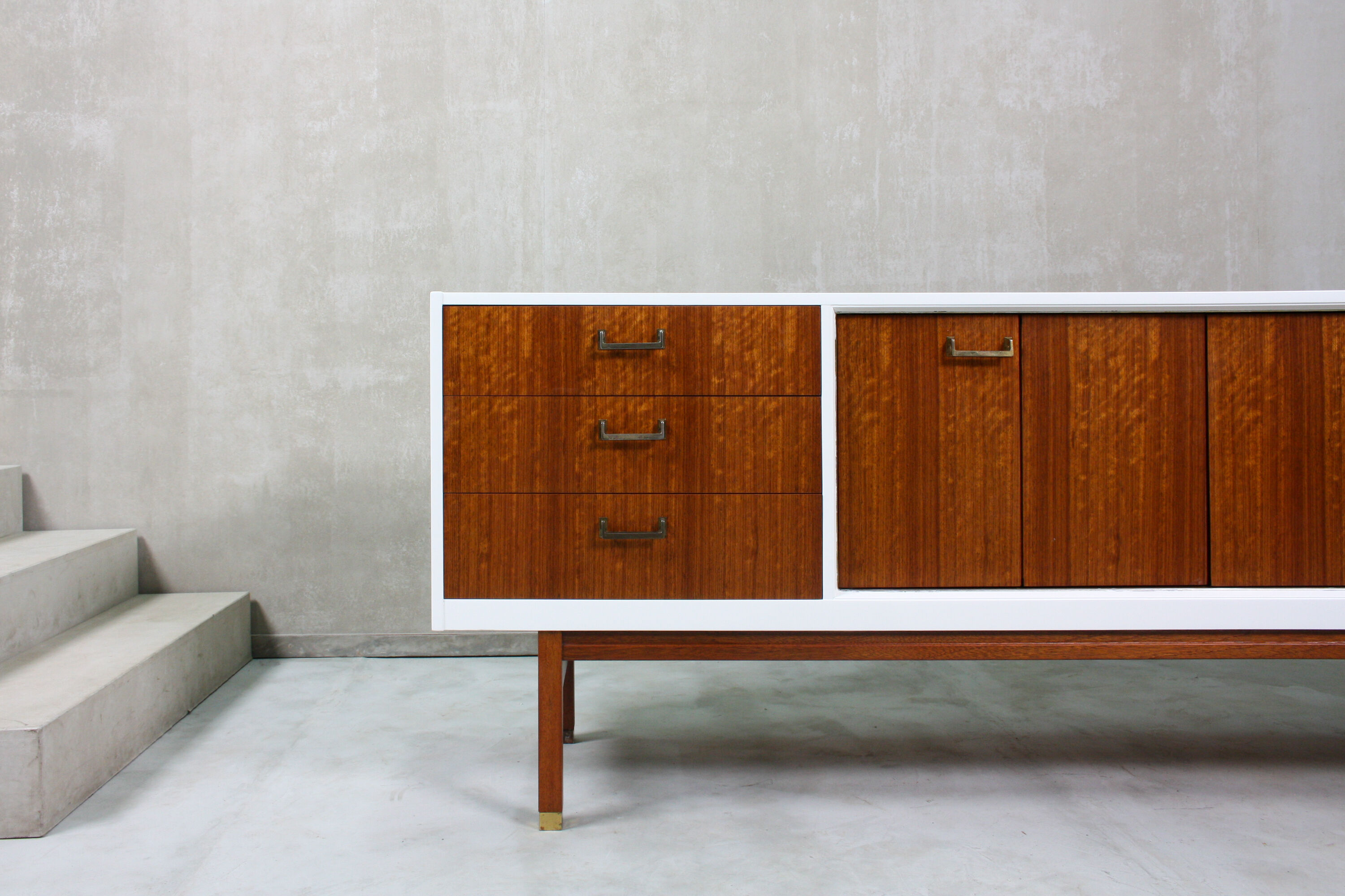 White lacquered long sideboard G Plan, 1960’s