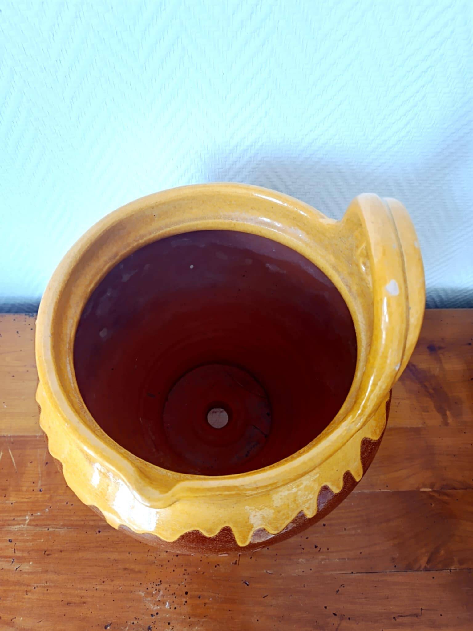 Vintage glazed pottery planter