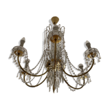 Chandelier with brass and glass grapevines