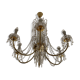 Chandelier with brass and glass grapevines
