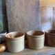 Three XXeme jam jars in glazed earth