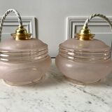 Pair of suspensions / pink granita 50s