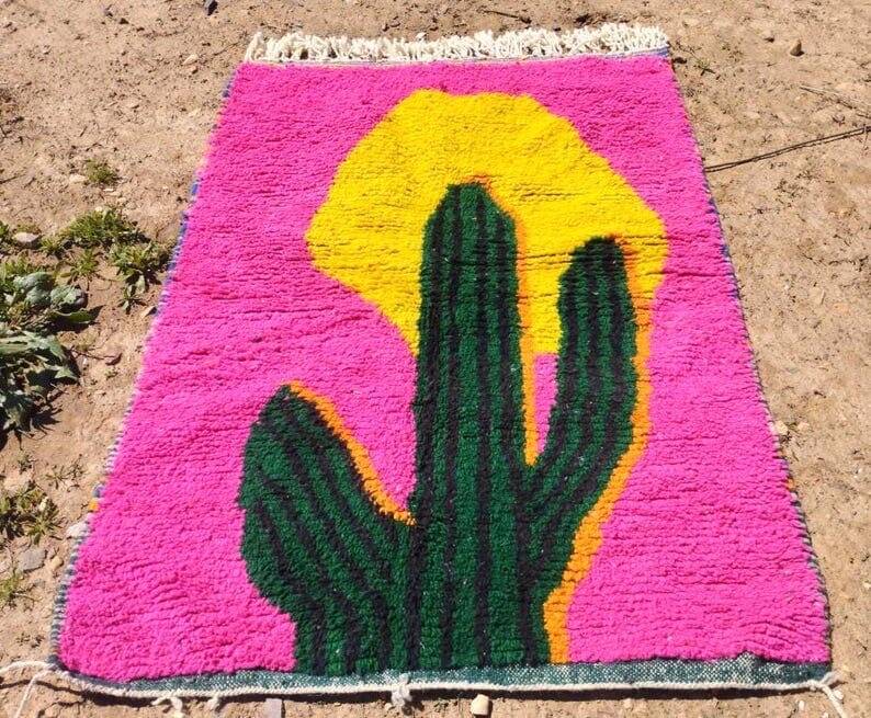 Handwoven Moroccan pure wool rug, size 150 x 250 cm