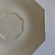 Set de 4 assiettes octogonales perles Creil & Montereau 19e
