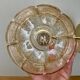 Vintage golden globe angled wall light in amber glass