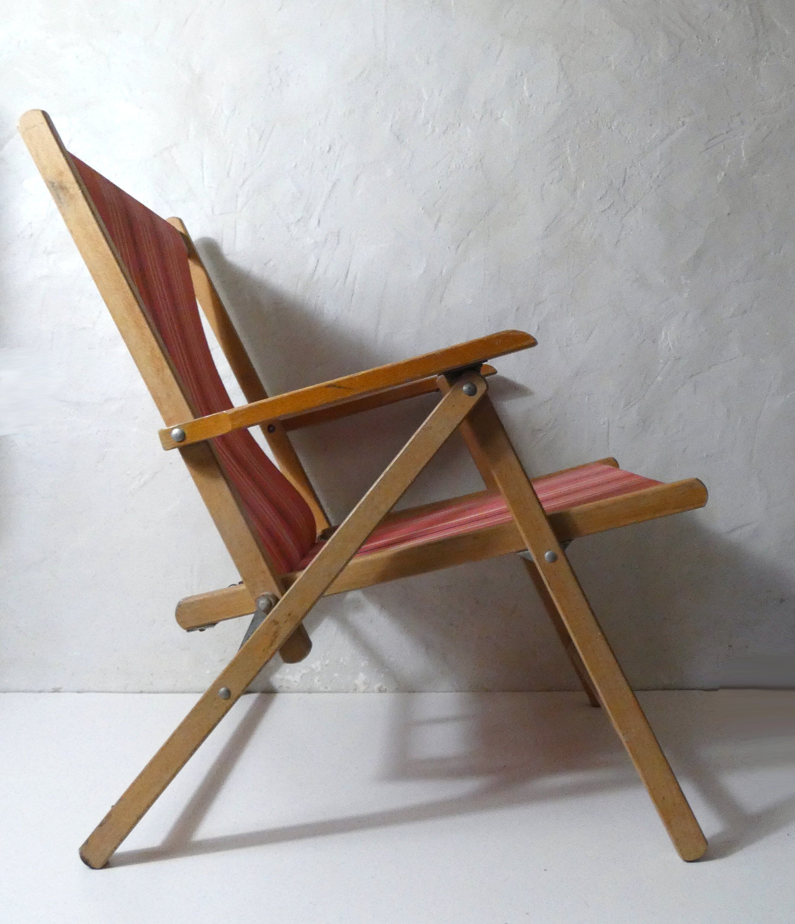 Fauteuil pliant années 50 style transat chilienne