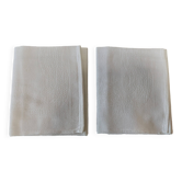 Paire de serviettes de table ancienne coton damassé