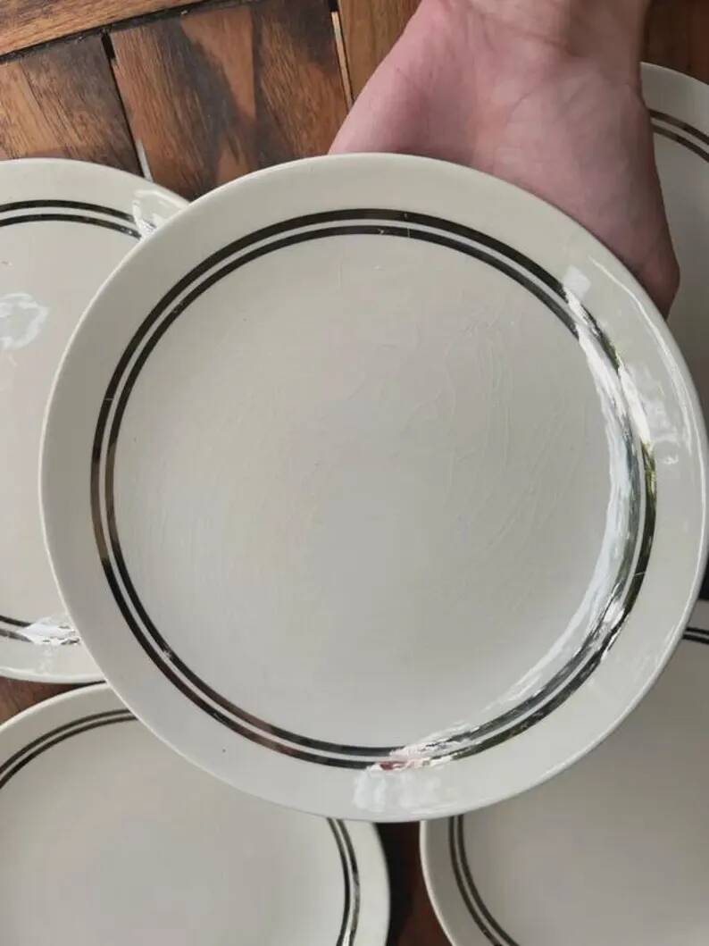 Set of 5 dessert plates Gien – model 4607 vintage - Diameter 19.5 cm
