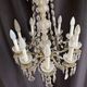 Large chandelier with glass and gilded brass pendants – 10 arms – 80 cm