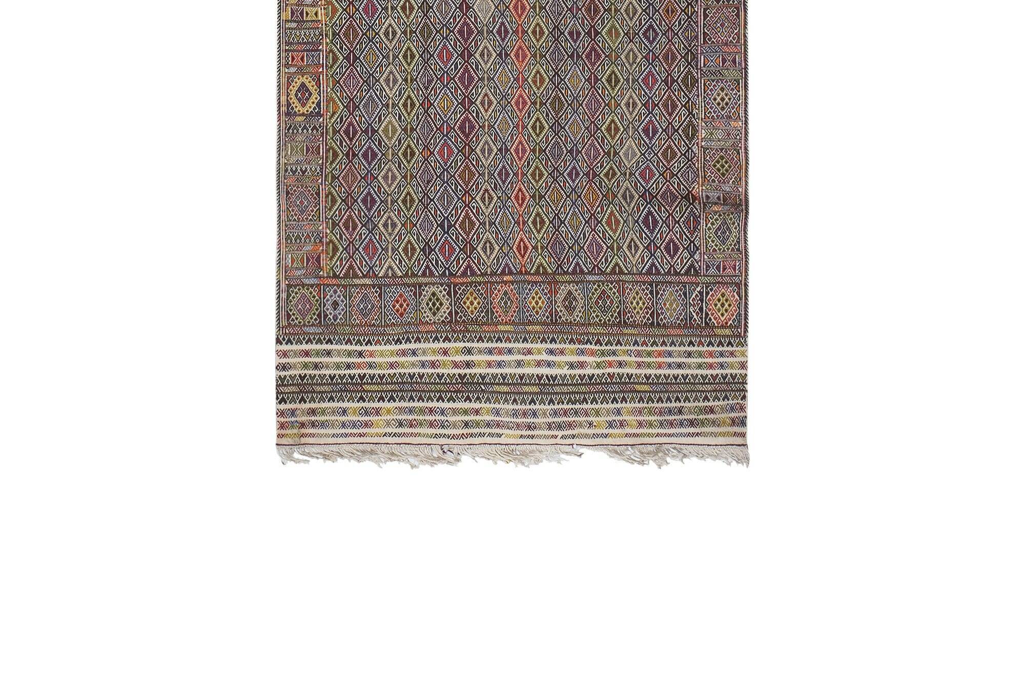 Vintage Turkish kilim handwoven 155x362 cm