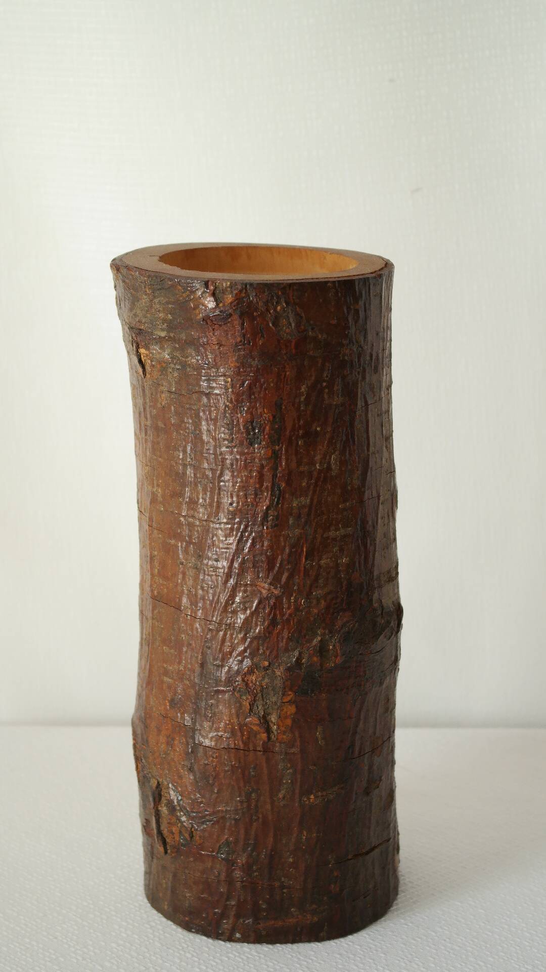 Primitive vintage wooden vase