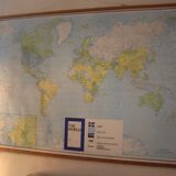 Old school map of the world 1977 wall decoration