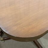 1950s English Regency walnut table with 1 extension leaf
