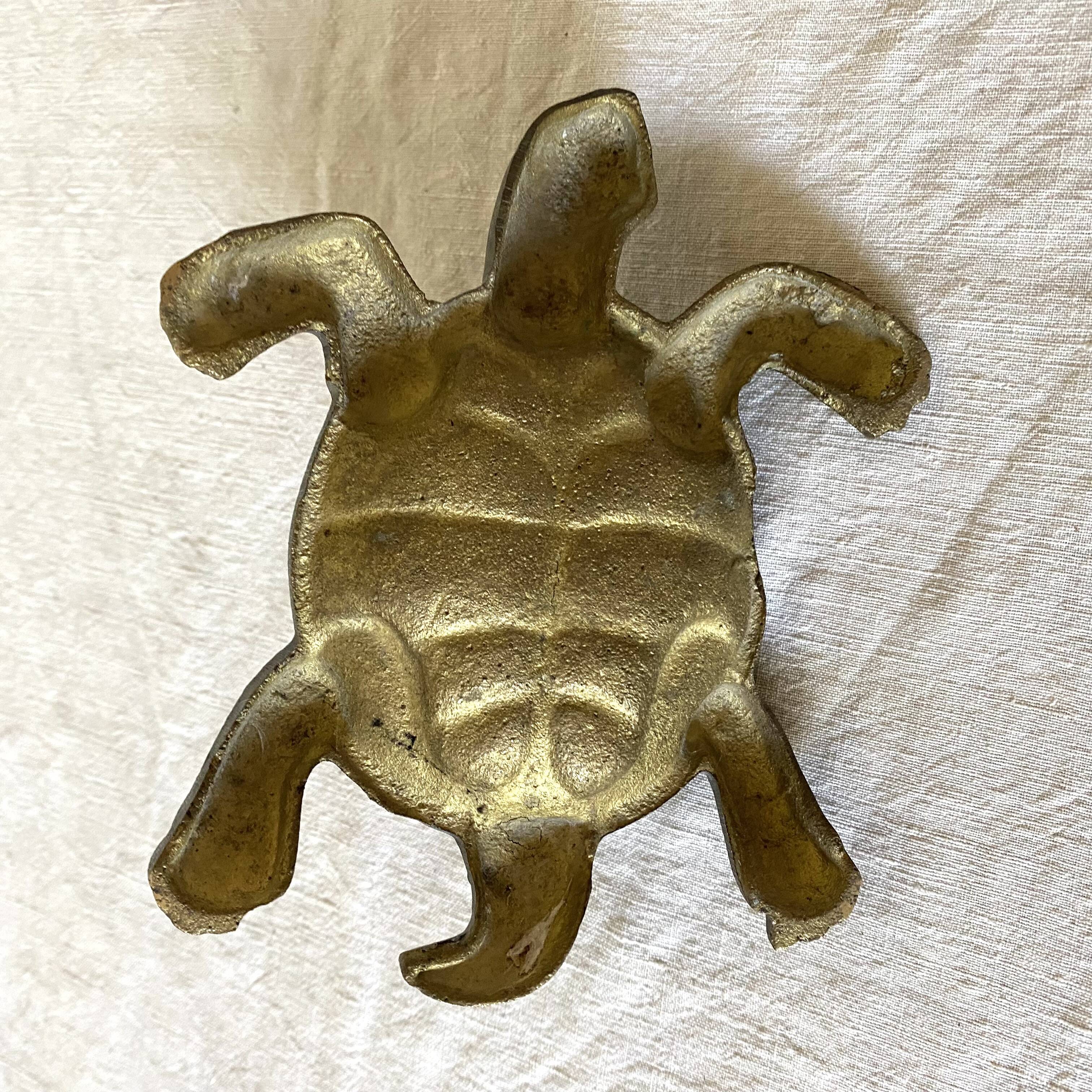 Brass turtle ashtray