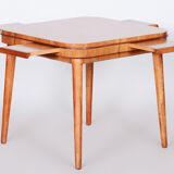 Restored Art Deco Cherry-Tree Card Table, New Varnish, Czechia, 1940s