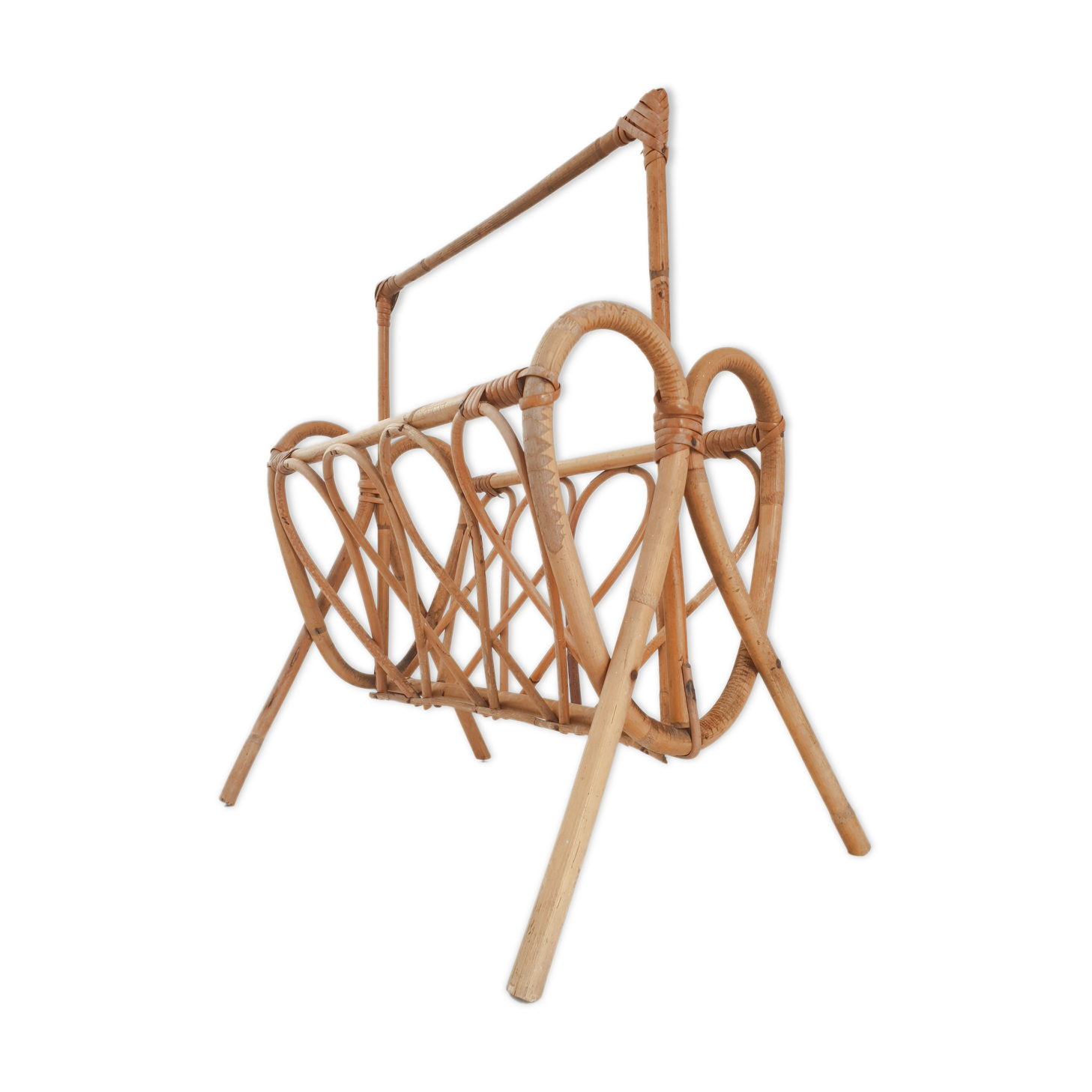 Vintage rattan magazine holders