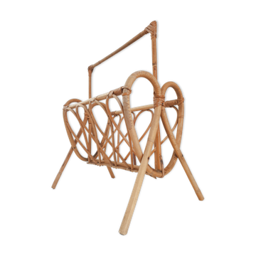 Vintage rattan magazine holders