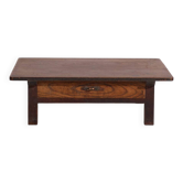 Antique Japanese coffee table with a through drawer in keyaki – Japan, circa 1920.