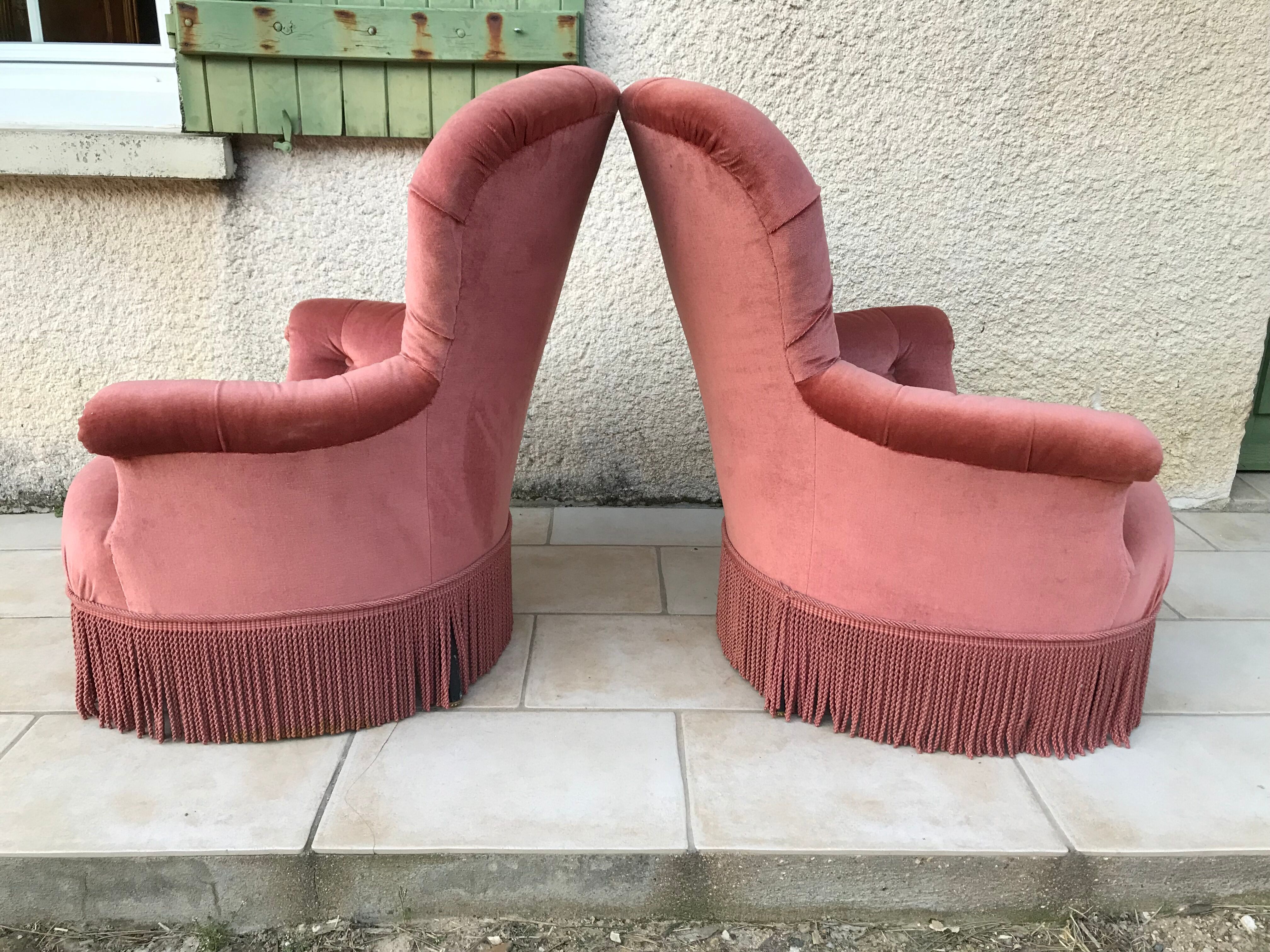 Paire de fauteuils crapaud Napoléon III