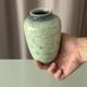 Vintage Studio Pottery Vase with Mottled Celadon Green Glaze