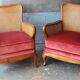 Pair of vintage canned armchairs