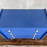 Commode semainier vintage ragpicker electric blue 1950