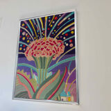 "Futuristic" wool tapestry, framed 70s