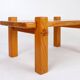 Vintage Brutalist solid pine coffee table from the 70s