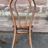Lot of 4 chairs mismatched bistro curved wood