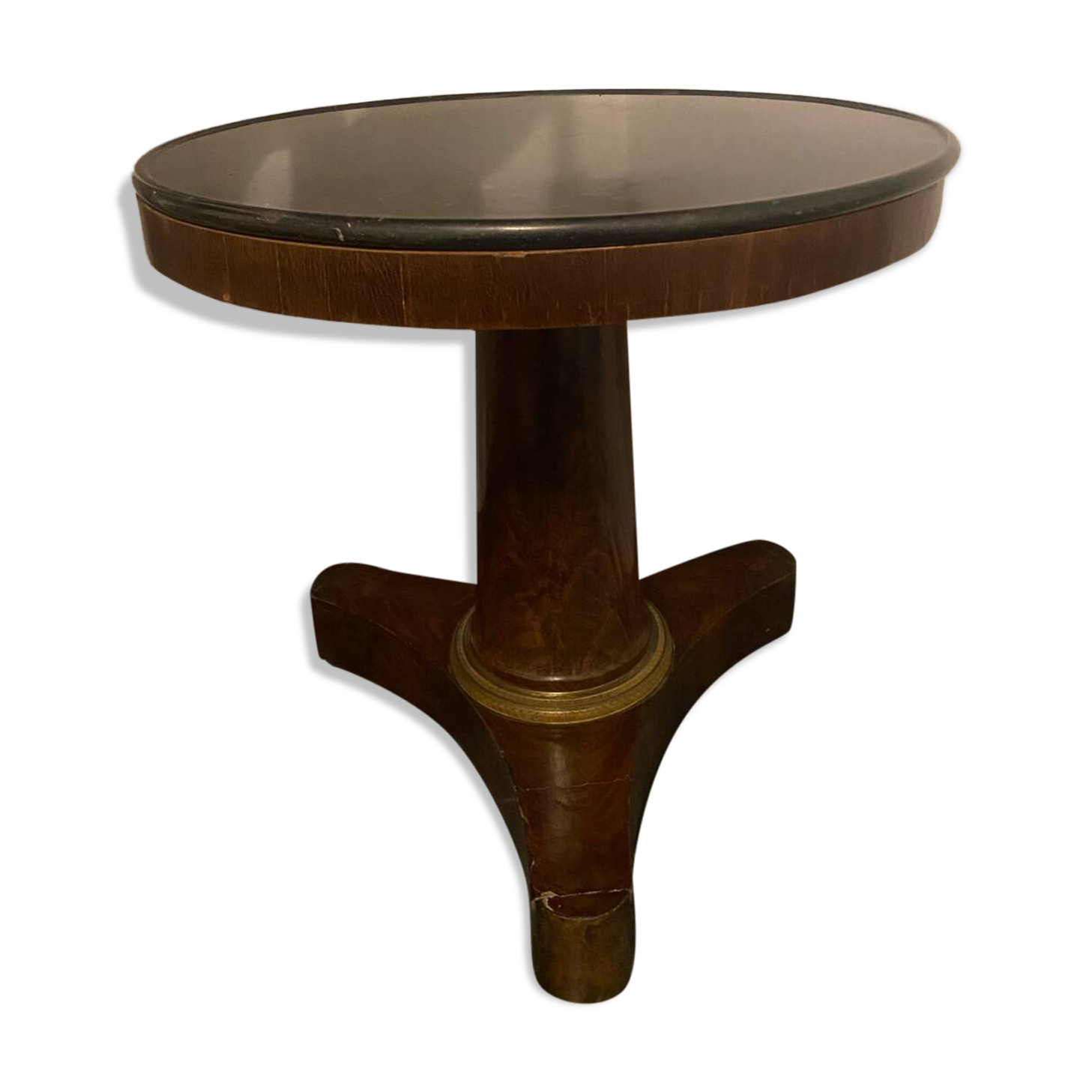 Empire period gueridon in mahogany and gilded bronze
