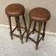 Pair of vintage stools imitation leather