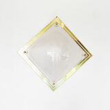 Plafonnier encastré en laiton vintage et lucite Allemagne des années 1970