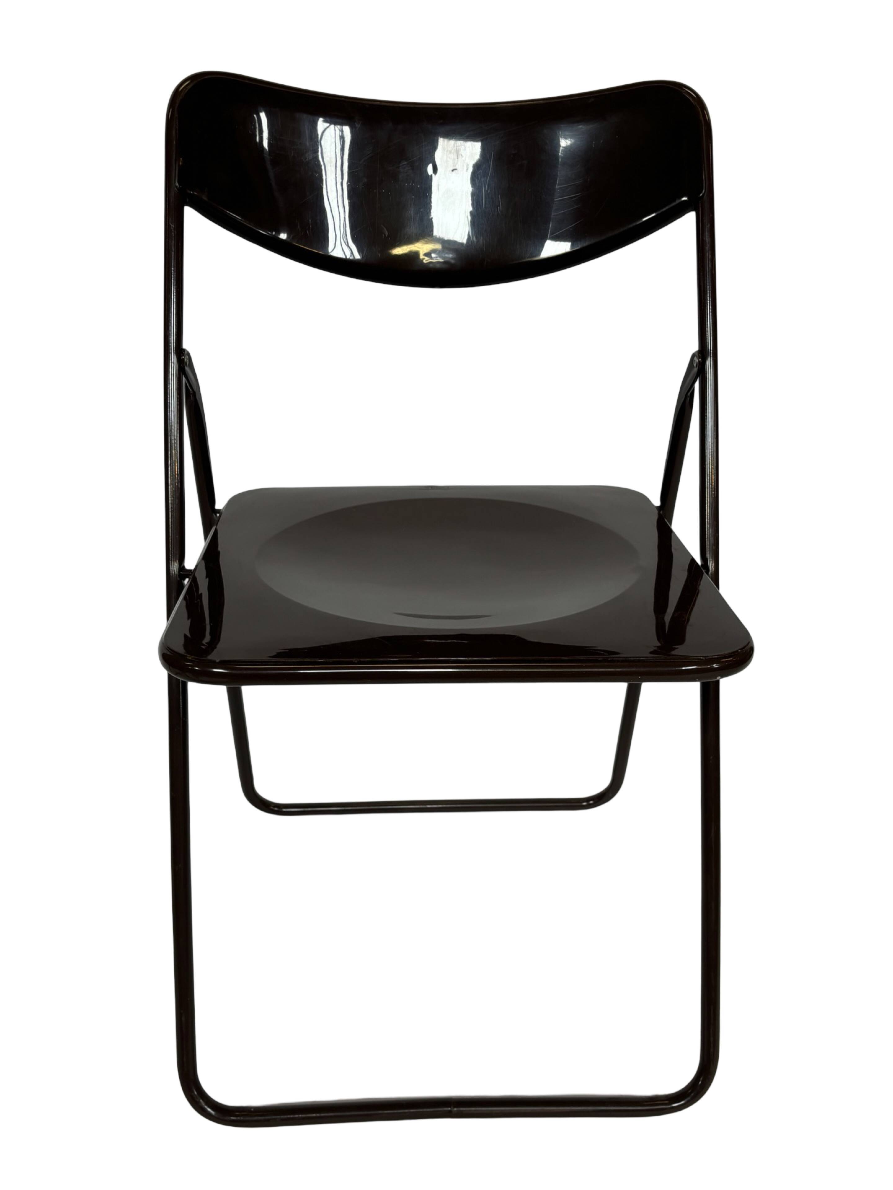 Vintage Ted Folding chairs Niels Gammelgaard for Ikea - Set of four - in Dark Brown