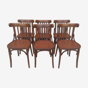 Suite of 6 bistrot chairs 1960